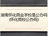 湖南怀化商业学校是公办吗(怀化商校公办吗)