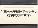 东莞市电子科技学校宿舍床(东莞电校宿舍床)