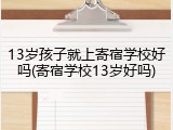 13岁孩子就上寄宿学校好吗(寄宿学校13岁好吗)