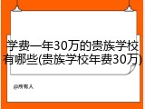 学费一年30万的贵族学校有哪些(贵族学校年费30万)