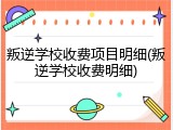 叛逆学校收费项目明细(叛逆学校收费明细)