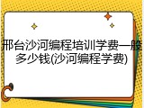 邢台沙河编程培训学费一般多少钱(沙河编程学费)