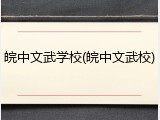 皖中文武学校(皖中文武校)