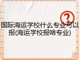 国际海运学校什么专业可以报(海运学校报啥专业)