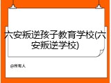六安叛逆孩子教育学校(六安叛逆学校)