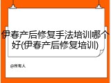 伊春产后修复手法培训哪个好(伊春产后修复培训)