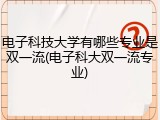 电子科技大学有哪些专业是双一流(电子科大双一流专业)