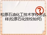 松原石油化工技术学校怎么样(松原石化技校如何)