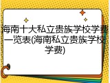 海南十大私立贵族学校学费一览表(海南私立贵族学校学费)