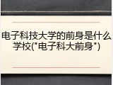 电子科技大学的前身是什么学校("电子科大前身")