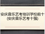 安庆音乐艺考培训学校前十(安庆音乐艺考十强)