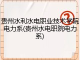贵州水利水电职业技术学院电力系(贵州水电职院电力系)