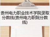 贵州电力职业技术学院录取分数线(贵州电力职院分数线)