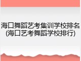 海口舞蹈艺考集训学校排名(海口艺考舞蹈学校排行)