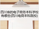 四川省的电子商务本科学校有哪些(四川电商本科院校)