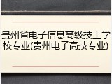 贵州省电子信息高级技工学校专业(贵州电子高技专业)