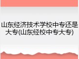 山东经济技术学校中专还是大专(山东经校中专大专)