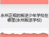 永州正规的叛逆少年学校在哪里(永州叛逆学校)