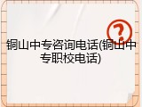 铜山中专咨询电话(铜山中专职校电话)