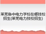 莱芜鲁中电力学校在哪技校招生(莱芜电力技校招生)