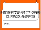 阿勒泰有学动漫的学校有哪些(阿勒泰动漫学校)