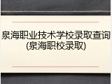 泉海职业技术学校录取查询(泉海职校录取)