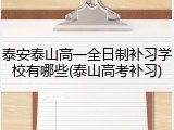 泰安泰山高一全日制补习学校有哪些(泰山高考补习)
