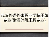 武汉外语外事职业学院王牌专业(武汉外院王牌专业)