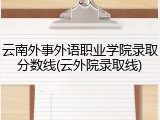 云南外事外语职业学院录取分数线(云外院录取线)