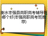 衡水枣强县高职高考辅导班哪个好(枣强高职高考班推荐)
