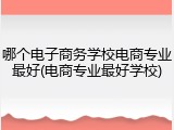 哪个电子商务学校电商专业最好(电商专业最好学校)