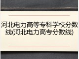 河北电力高等专科学校分数线(河北电力高专分数线)