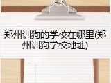 郑州训狗的学校在哪里(郑州训狗学校地址)