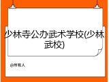 少林寺公办武术学校(少林武校)
