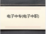 电子中专(电子中职)