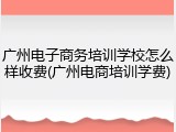 广州电子商务培训学校怎么样收费(广州电商培训学费)