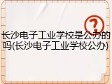 长沙电子工业学校是公办的吗(长沙电子工业学校公办)