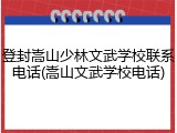 登封嵩山少林文武学校联系电话(嵩山文武学校电话)