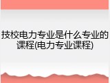 技校电力专业是什么专业的课程(电力专业课程)