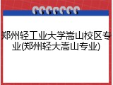 郑州轻工业大学嵩山校区专业(郑州轻大嵩山专业)