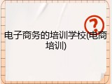 电子商务的培训学校(电商培训)