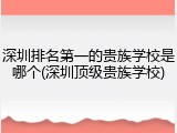 深圳排名第一的贵族学校是哪个(深圳顶级贵族学校)