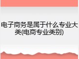 电子商务是属于什么专业大类(电商专业类别)