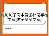 潍坊坊子高中复读补习学校学费(坊子高复学费)