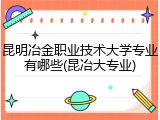昆明冶金职业技术大学专业有哪些(昆冶大专业)