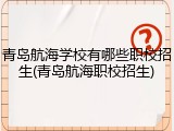 青岛航海学校有哪些职校招生(青岛航海职校招生)