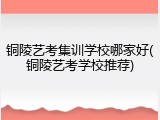 铜陵艺考集训学校哪家好(铜陵艺考学校推荐)
