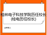 桂林电子科技学院历任校长(桂电历任校长)