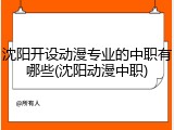 沈阳开设动漫专业的中职有哪些(沈阳动漫中职)