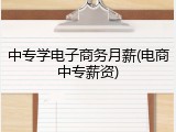中专学电子商务月薪(电商中专薪资)
